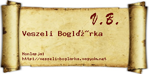 Veszeli Boglárka névjegykártya